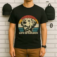 Golden Retriever Hund Life is golden retro vintage T-Shirt