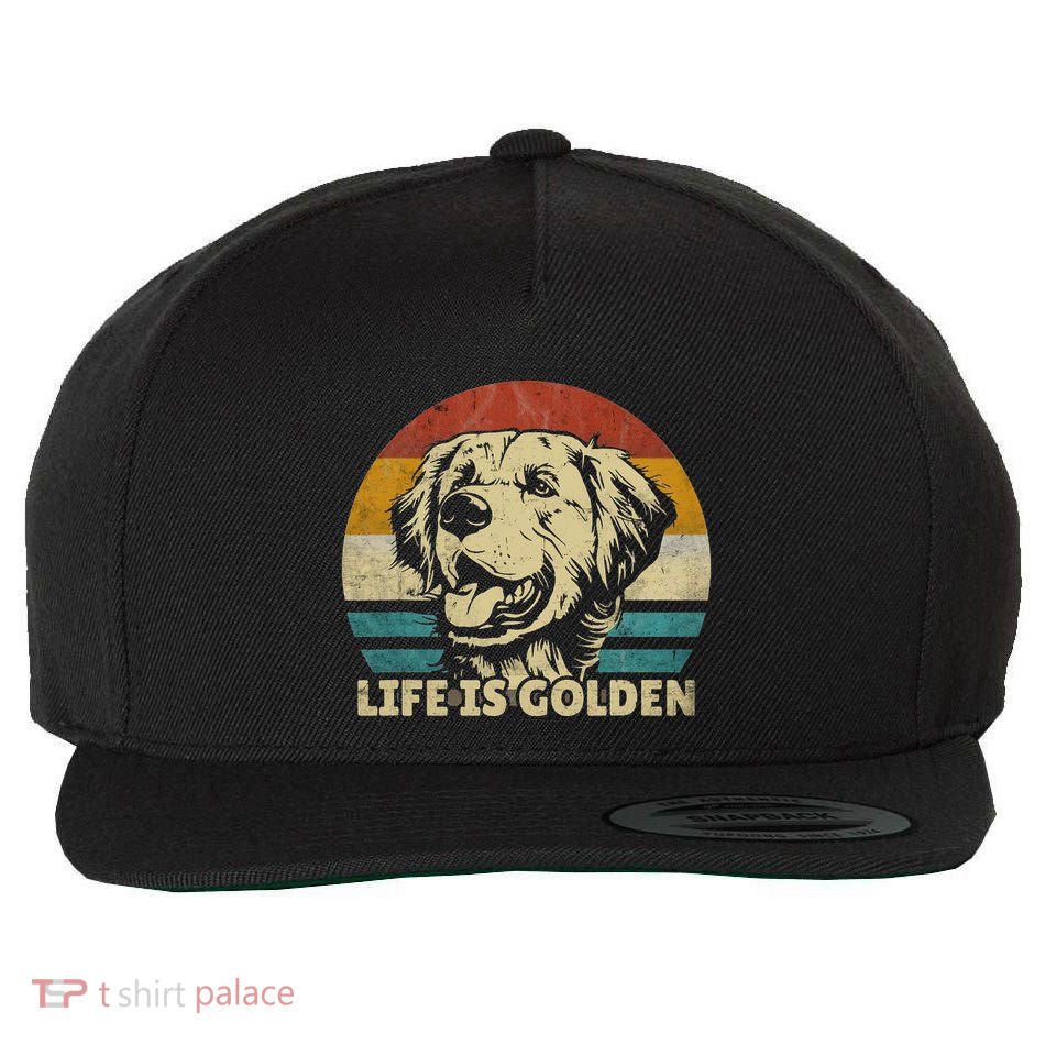 Golden Retriever Hund Life is golden retro vintage Wool Snapback Cap