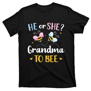 Gender reveal he or she grandma matching family baby party T-Shirt