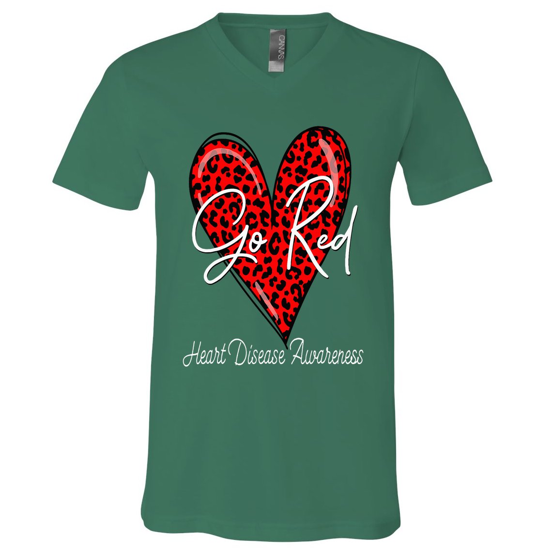 Go Red Heart Disease Awareness Chd Women February Wear Red V-Neck T-Shirt