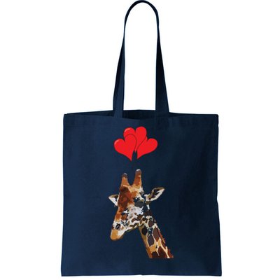 Giraffe Red Heart Valentines Day Gift For Women Tote Bag