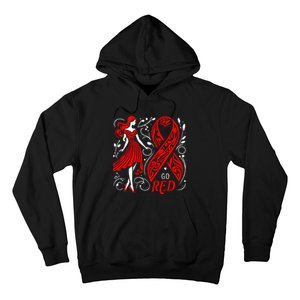 Go Red Heart Disease Awareness American Hoodie