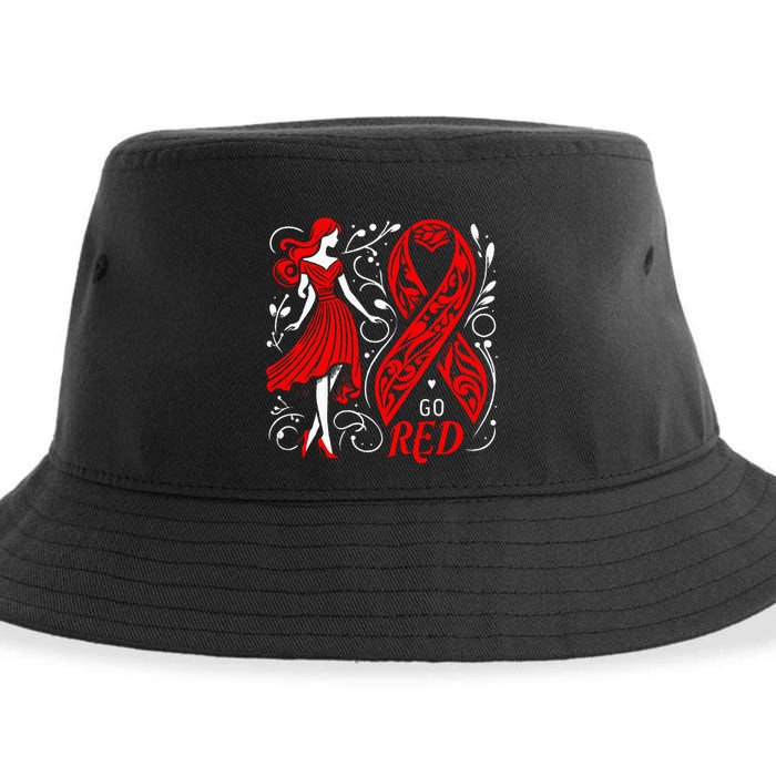 Go Red Heart Disease Awareness American Sustainable Bucket Hat
