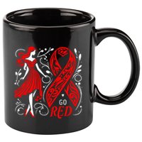 Go Red Heart Disease Awareness American 11oz C Handle Ceramic Mug