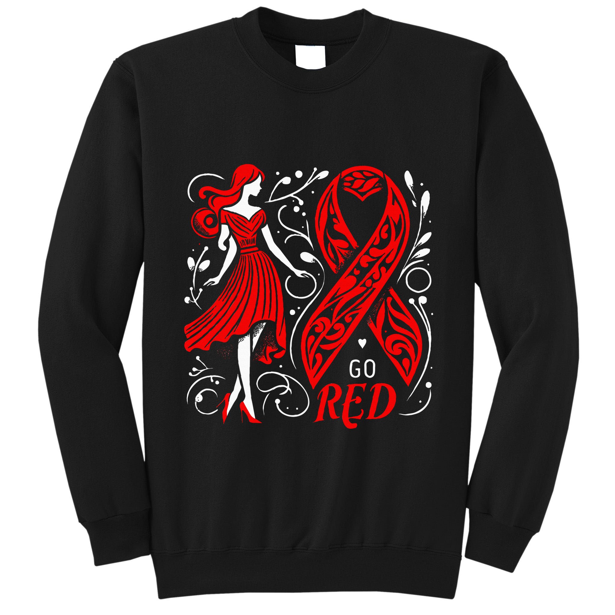 Go Red Heart Disease Awareness American Tall Sweatshirt