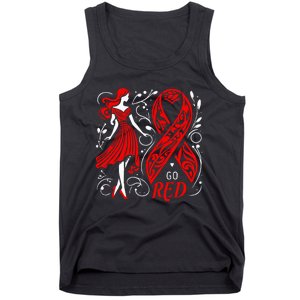 Go Red Heart Disease Awareness American Tank Top