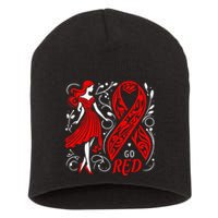 Go Red Heart Disease Awareness American Short Acrylic Beanie
