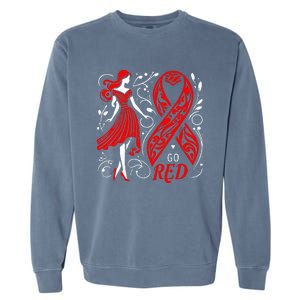 Go Red Heart Disease Awareness American Garment-Dyed Sweatshirt