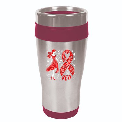 Go Red Heart Disease Awareness American 16oz Travel Tumbler