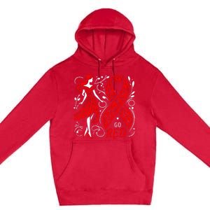 Go Red Heart Disease Awareness American Premium Pullover Hoodie