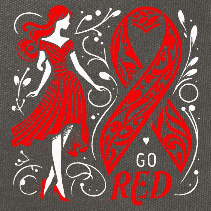 Go Red Heart Disease Awareness American Cotton Canvas Backpack