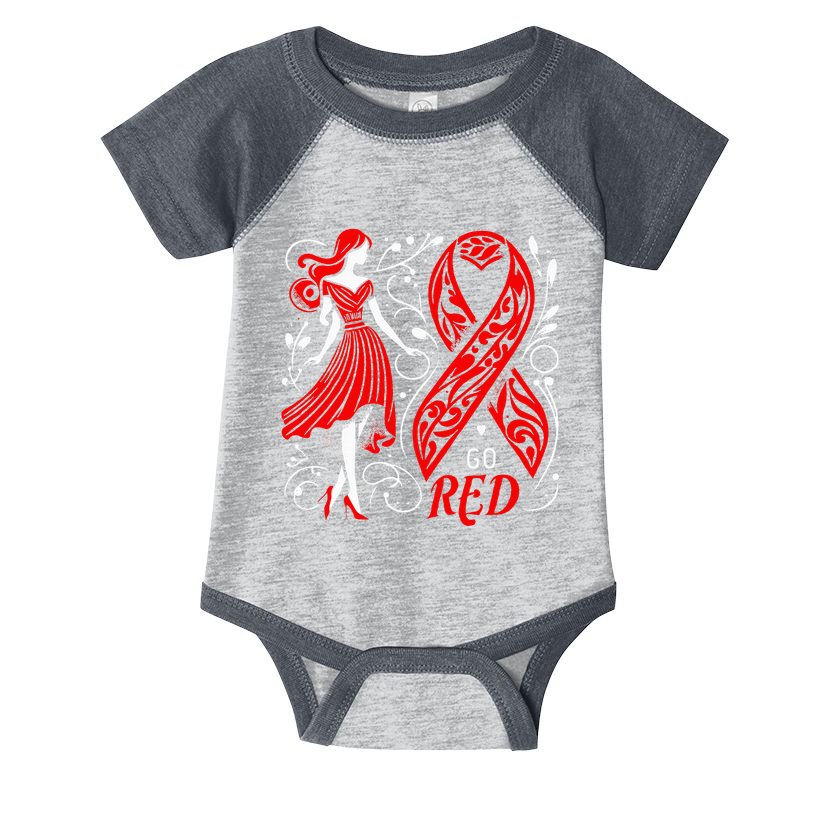 Go Red Heart Disease Awareness American Infant Baby Jersey Bodysuit
