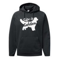 Golden Retriever Hund Life is golden retro vintage Performance Fleece Hoodie