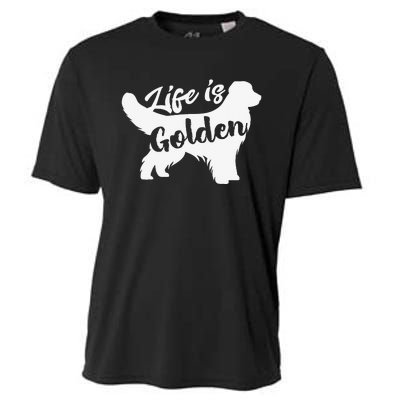 Golden Retriever Hund Life is golden retro vintage Cooling Performance Crew T-Shirt