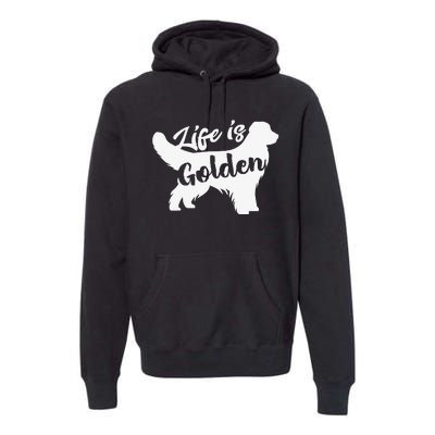 Golden Retriever Hund Life is golden retro vintage Premium Hoodie