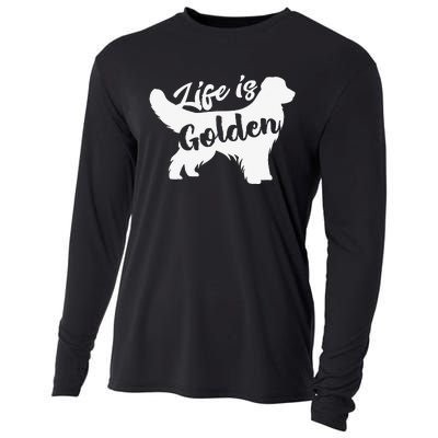 Golden Retriever Hund Life is golden retro vintage Cooling Performance Long Sleeve Crew