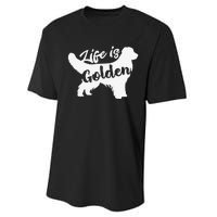 Golden Retriever Hund Life is golden retro vintage Performance Sprint T-Shirt