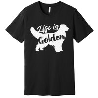 Golden Retriever Hund Life is golden retro vintage Premium T-Shirt