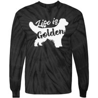 Golden Retriever Hund Life is golden retro vintage Tie-Dye Long Sleeve Shirt