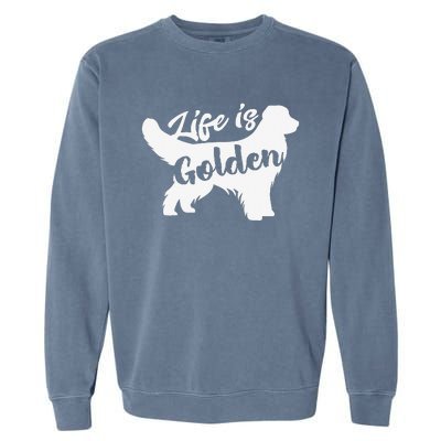 Golden Retriever Hund Life is golden retro vintage Garment-Dyed Sweatshirt