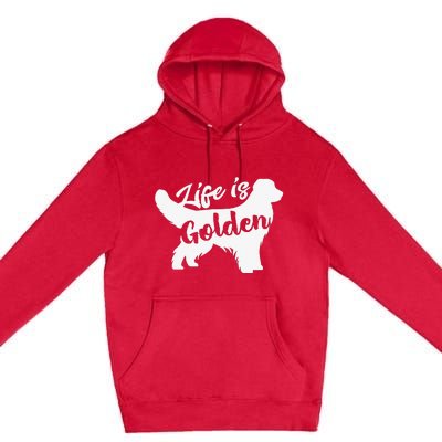 Golden Retriever Hund Life is golden retro vintage Premium Pullover Hoodie