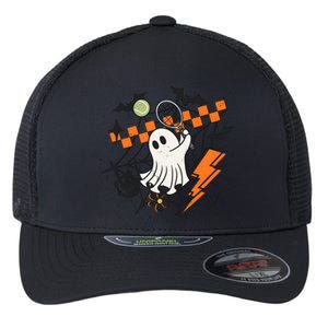 Ghost Retro Halloween Tennis Flexfit Unipanel Trucker Cap