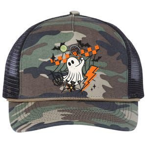 Ghost Retro Halloween Tennis Retro Rope Trucker Hat Cap