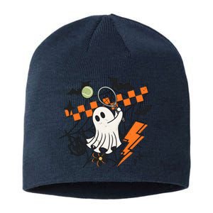 Ghost Retro Halloween Tennis Sustainable Beanie