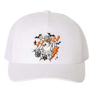 Ghost Retro Halloween Tennis Yupoong Adult 5-Panel Trucker Hat