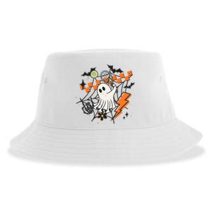 Ghost Retro Halloween Tennis Sustainable Bucket Hat