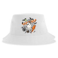 Ghost Retro Halloween Tennis Sustainable Bucket Hat