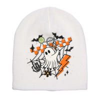 Ghost Retro Halloween Tennis Short Acrylic Beanie