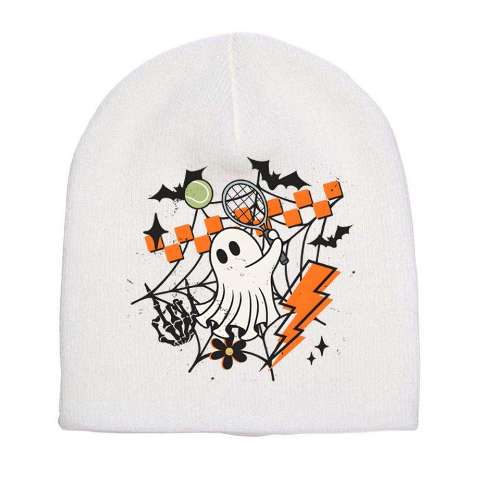 Ghost Retro Halloween Tennis Short Acrylic Beanie