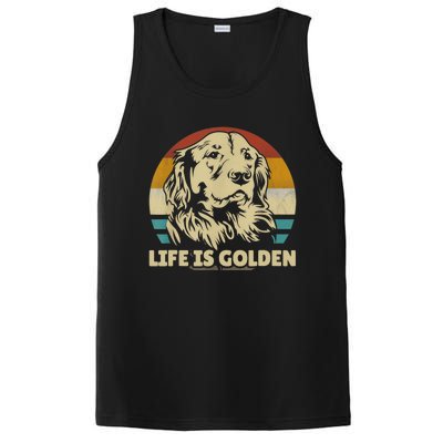 Golden Retriever Hund Life Is Golden Retro Vintage PosiCharge Competitor Tank