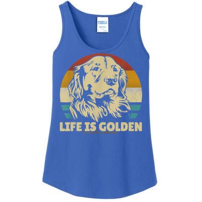 Golden Retriever Hund Life Is Golden Retro Vintage Ladies Essential Tank