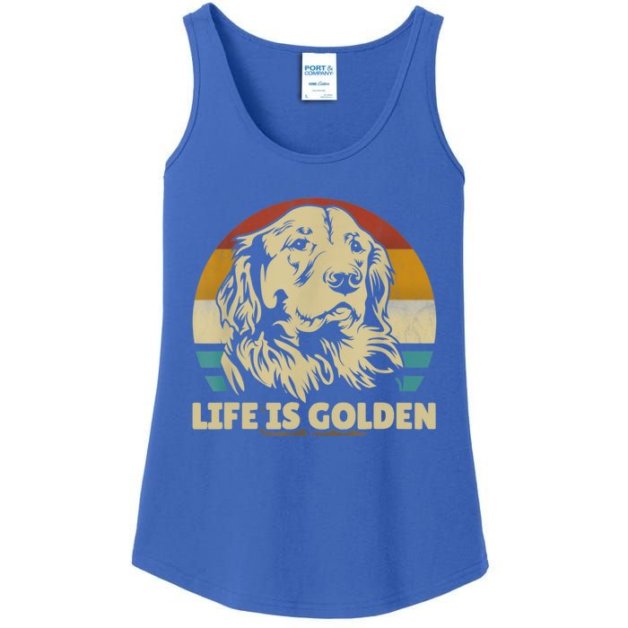 Golden Retriever Hund Life Is Golden Retro Vintage Ladies Essential Tank