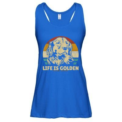 Golden Retriever Hund Life Is Golden Retro Vintage Ladies Essential Flowy Tank