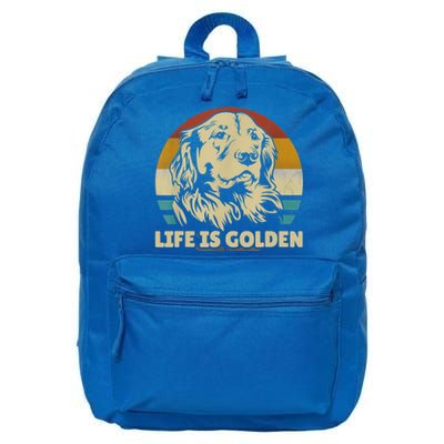 Golden Retriever Hund Life Is Golden Retro Vintage 16 in Basic Backpack