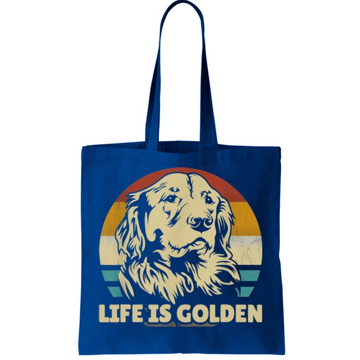 Golden Retriever Hund Life Is Golden Retro Vintage Tote Bag