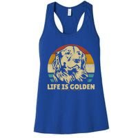 Golden Retriever Hund Life Is Golden Retro Vintage Women's Racerback Tank