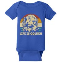 Golden Retriever Hund Life Is Golden Retro Vintage Baby Bodysuit