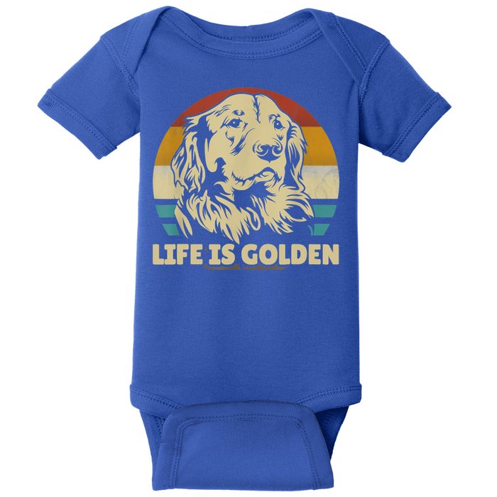 Golden Retriever Hund Life Is Golden Retro Vintage Baby Bodysuit