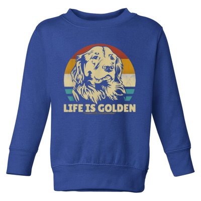 Golden Retriever Hund Life Is Golden Retro Vintage Toddler Sweatshirt