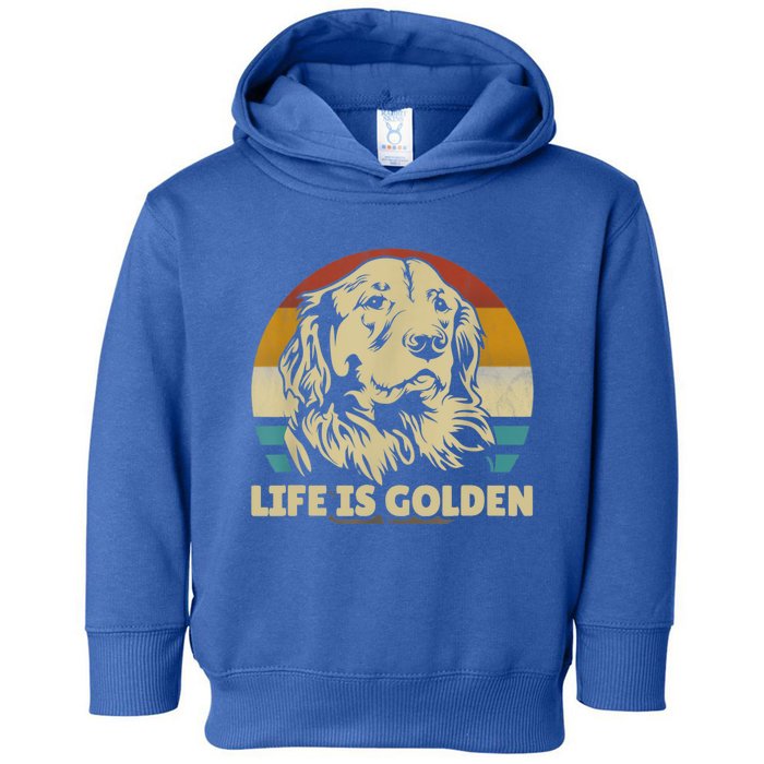 Golden Retriever Hund Life Is Golden Retro Vintage Toddler Hoodie