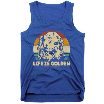 Golden Retriever Hund Life Is Golden Retro Vintage Tank Top