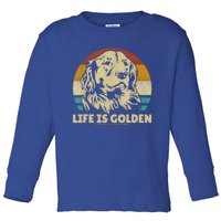 Golden Retriever Hund Life Is Golden Retro Vintage Toddler Long Sleeve Shirt