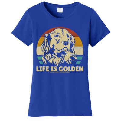 Golden Retriever Hund Life Is Golden Retro Vintage Women's T-Shirt