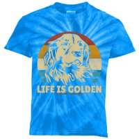 Golden Retriever Hund Life Is Golden Retro Vintage Kids Tie-Dye T-Shirt