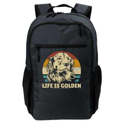 Golden Retriever Hund Life Is Golden Retro Vintage Daily Commute Backpack