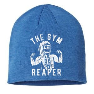 Gym Reaper Halloween Costume Funny Skeleton Fitness Workout Sustainable Beanie